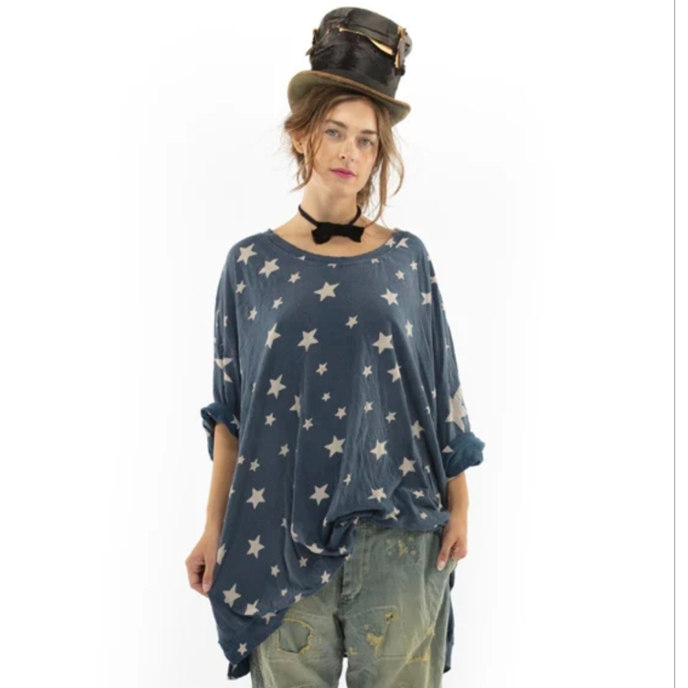 SOLD--Magnolia Pearl Oversized Galaxy Francis Pullover Star Tunic, One Size